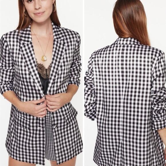 New Cami NYC Owen Blazer In B&W Gingham - Picture 1 of 7